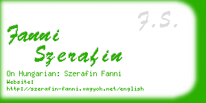 fanni szerafin business card